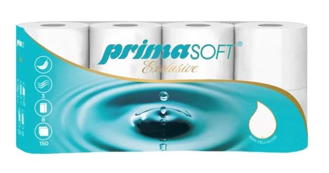 Toaletní papír Primasoft Exclusive 8, 8ks, 3vr., cel., bílý