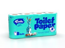 Toaletní papír malý, 8 rolí, 2 vrstvy, celulóza, bílý
