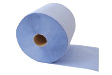 Průmyslová papírová utěrka Alfa v roli, 2 vrstvy, celulóza, modrá