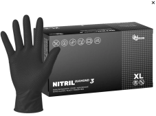 Nitrilové rukavice NITRIL DIAMOND3 100 ks, nepudrované, černé, 8.0 g
