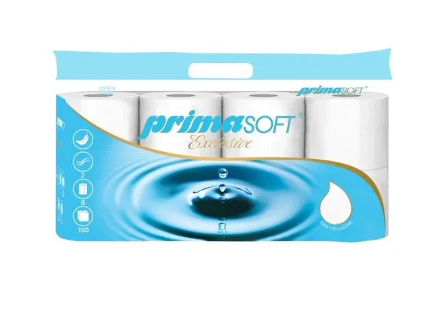 Toaletní papír Primasoft Exclusive 8, 8ks, 2vr.,cellulóza, bílý Toaletní papír Primasoft Exclusive 8, 8ks, 2vr.,cellulóza, bílý